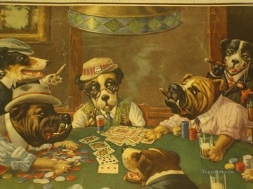 Perros Jugando Al Póquer Cigarro Pinturas al óleo
